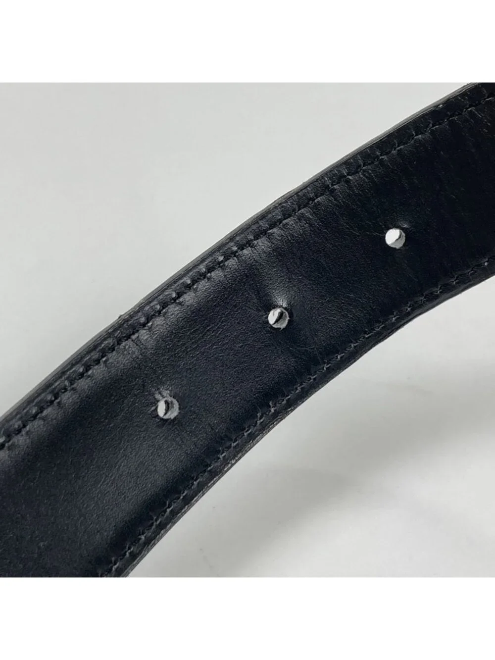 Hermes Constance Belt Martelee Porosus Black